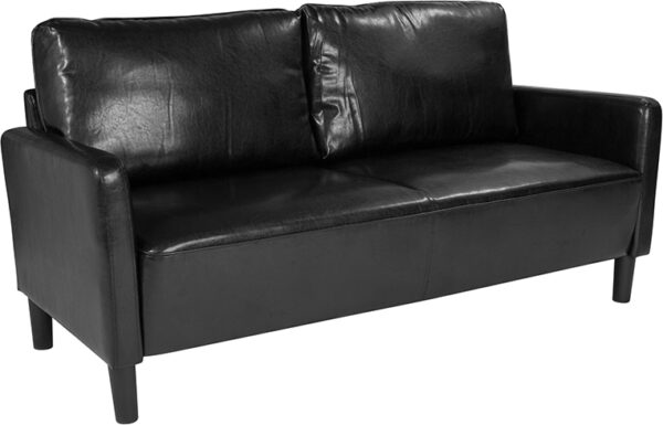 Wholesale Washington Park Upholstered Sofa in Black Leather
