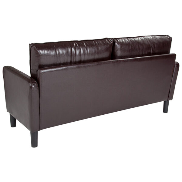 Contemporary Style Brown Leather Sofa