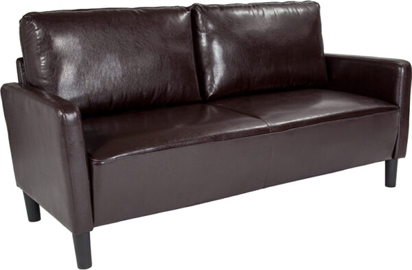Wholesale Washington Park Upholstered Sofa in Brown Leather