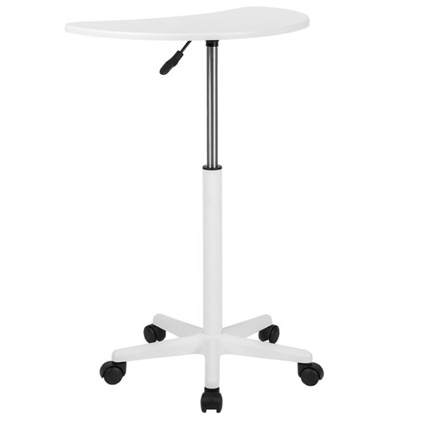 Portable Design White Sit to Stand Mobile Desk