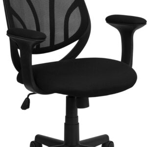 Wholesale Y-GO Office Chair™ Mid-Back Black Mesh Swivel Task Office Chair with Arms