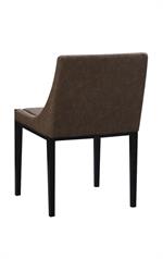 Modern Vintage Metal Chair With Brown Vinyl Seat & Back - Image 4