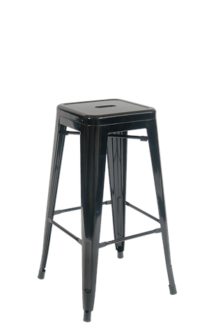 Indoor Backless Steel Barstool in Black Finish
