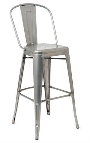 Indoor Steel Barstool in Clear Coat Finish