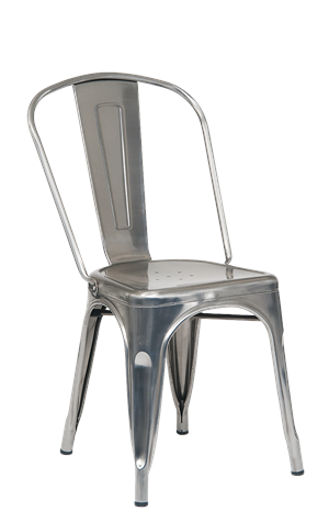 Indoor Steel Chair in Clear Coat Finish