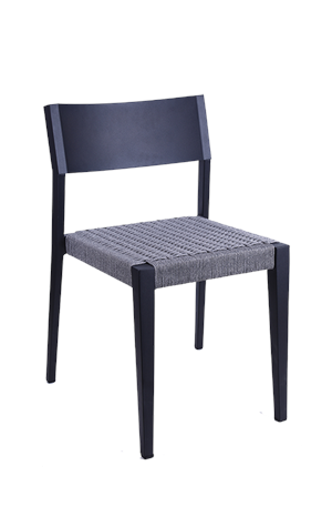 Black Aluminum Chair with Terylene Fabric  Seat for Outdoor Use