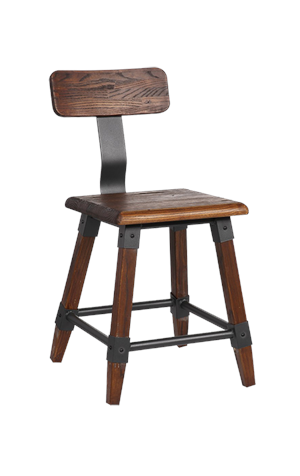 T-Back Elmwood Chair in Walnut Color for Indoor Use