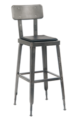 Indoor Metal Chair in Gunmetal Color, with Black Vinyl Seat - Image 2