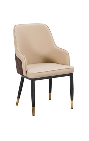 Lounge Chair & Metal Frame and Cream Vinyl Seat