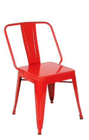 Iron Tolix-Style Dining Chair in Red Color