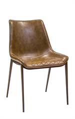 Wood Grain Metal Barstool & Brown Vinyl Seat and Back - Image 2