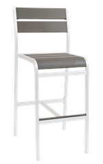 White Powder Coated Aluminum Side Chair - Image 2