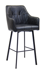 Metal Armchair & Vinyl Seat and Back - Image 2