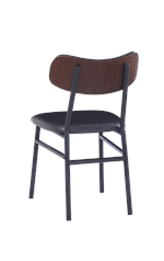 Black Metal Chair with Black Vinyl Back & Seat for Indoor Use ERP-178 - Image 3