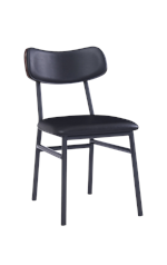 Black Metal Chair with Black Vinyl Back & Seat for Indoor Use ERP-178 - Image 2