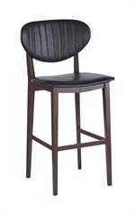 Metal Chair with Black Vinyl Seat & Back In Imitation Wood FinishIndoor Use - Image 2