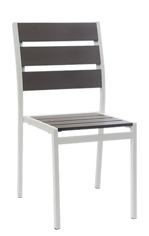 White Powder Coated Aluminum Side Chair