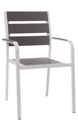 White Powder Coated Aluminum Armchair