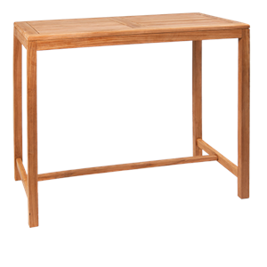 27.5" x 47" Indoor/ Outdoor Bar Height Teak Wood Table in Natural Finish