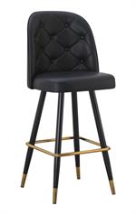 Black Upholstered Bucket Seat with Tufted Back - Image 4