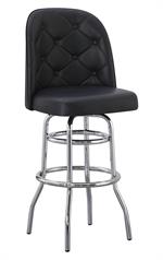 Black Upholstered Bucket Seat with Tufted Back - Image 2