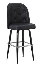 Black Upholstered Bucket Seat with Tufted Back - Image 3