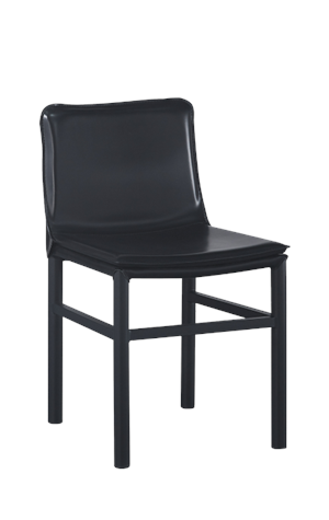 Metal Chair w/ Vinyl Seat in Black, ERP-206