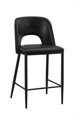 Metal Bar Stool With Brown Vinyl Seat & Back - Image 5