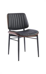 Indoor Mid-Century Modern Metal Chair with Burgundy Vinyl Seat & Back - Image 5