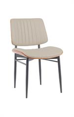 Indoor Mid-Century Modern Metal Chair with Burgundy Vinyl Seat & Back - Image 9