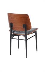 Indoor Mid-Century Modern Metal Chair with Gray Vinyl Seat & Back - Image 4