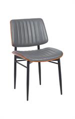 Indoor Mid-Century Modern Metal Chair with Burgundy Vinyl Seat & Back - Image 11