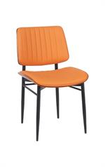 Indoor Mid-Century Modern Metal Chair with Burgundy Vinyl Seat & Back - Image 10