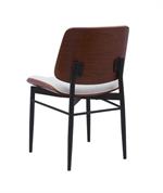 Indoor Mid-Century Modern Metal Chair with White Vinyl Seat & Back - Image 3