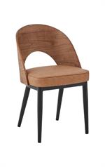 Indoor Metal Barstool with Veneer Wood Back and Light Brown Cushioned Seat - Image 4