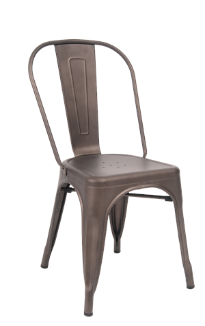 Indoor Steel Chair in Gun Color Coating