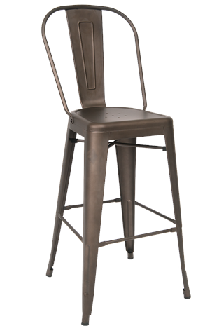 Indoor Steel Bar Stool In Gun Color Coating