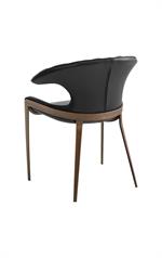 Indoor Metal Chair w/ Vinyl Bullhorn-Shaped Back - Image 3