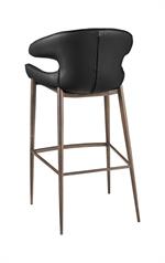 Indoor Metal Barstool w/ Vinyl Bullhorn-Shaped Back - Image 3