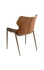 Indoor Metal Chair w/ Padded Brown Vinyl Seat - Image 3