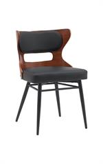 Chic Metal Dining Barstool with Diamond-Quilted Black Upholstery & Veneer Backrest for Indoor Use - Image 7