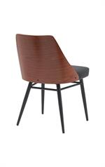 Dining Metal Chair with Diamond-Tufted Vinyl Back and Veneer Backrest for Indoor Use - Image 3