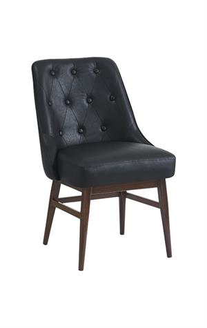 Modern Indoor Black Metal Chair with Padded Back and Seat