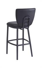Dining Metal Barstool with Curved Upholstered Backrest and Padded Seat for Indoor Use - Image 3