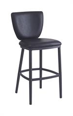 Dining Metal Barstool with Curved Upholstered Backrest and Padded Seat for Indoor Use - Image 2