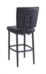 Dining Metal Barstool with Tufted Upholstered Backrest and Vinyl Padded Seat for Indoor Use - Image 3