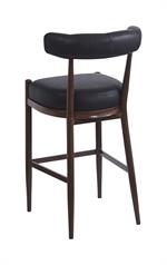 Dining Metal Bar Stool with Vinyl Seat and Curved Backrest for Indoor Use - Image 3
