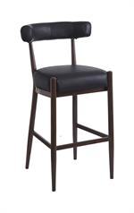 Dining Metal Bar Stool with Vinyl Seat and Curved Backrest for Indoor Use - Image 2