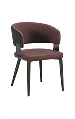 Chic Burgundy Metal Chair with Upholstered Seat and Back - Image 2