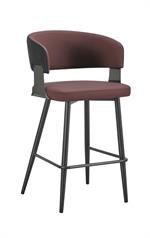 Chic Orange Metal Barstool with Upholstered Seat and Back for Indoor Use - Image 5